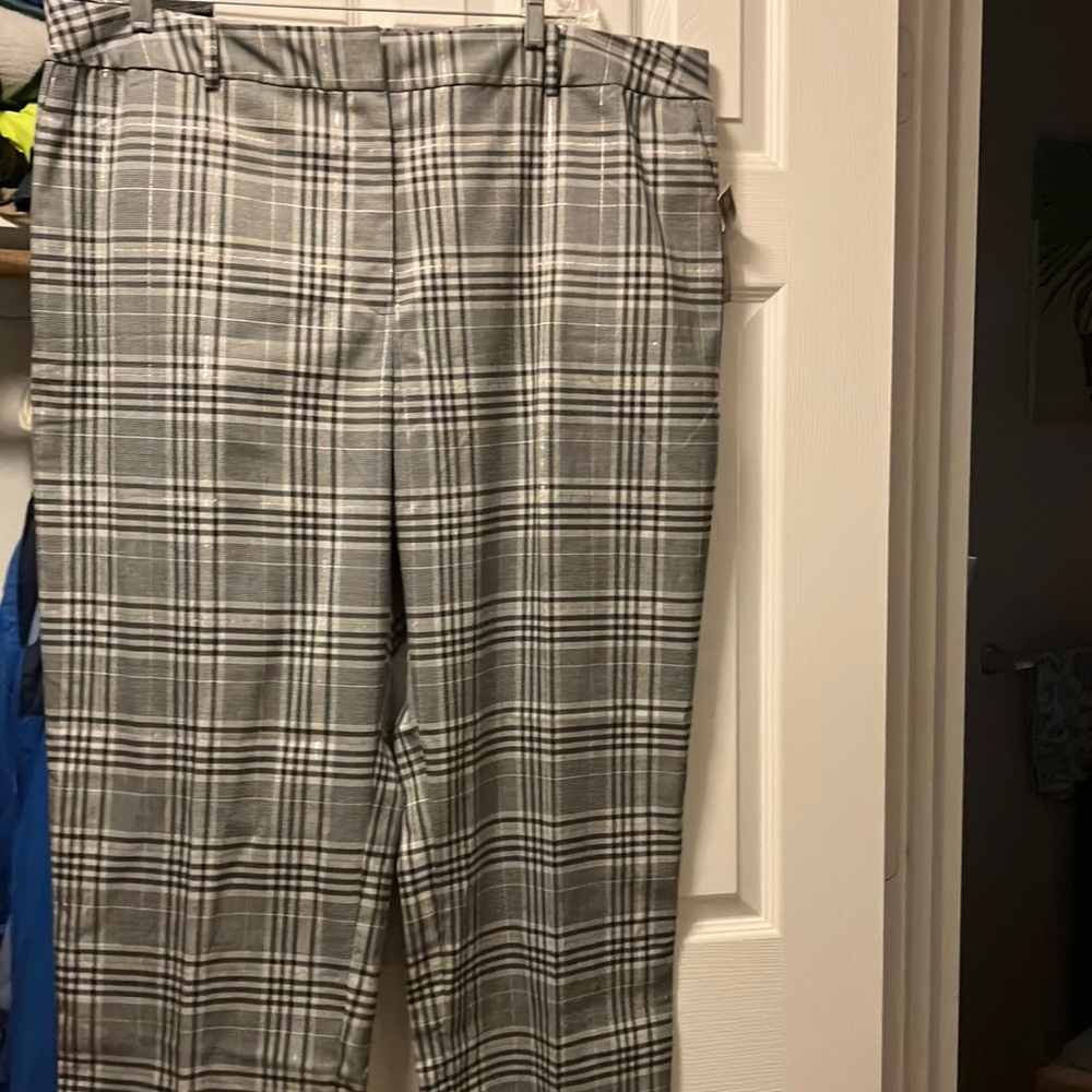 The Limited Gray Dress Pants with Classic Plaid Design